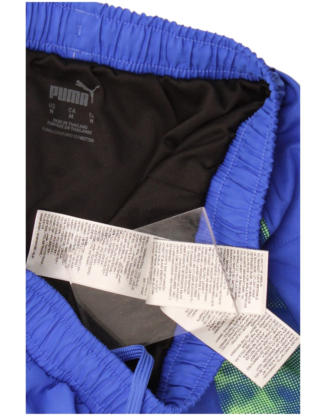 Pantaloncini sportivi da uomo PUMA in poliestere mimetico blu medio