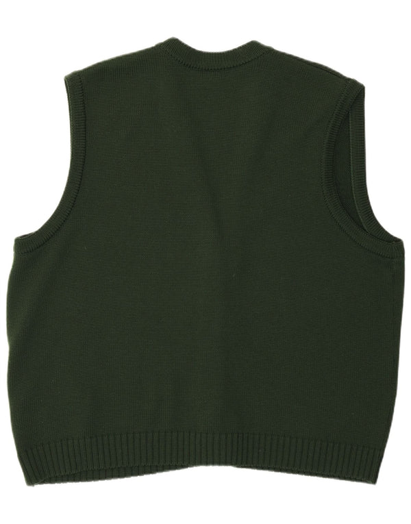 Maglione cardigan senza maniche con grafica da donna Aspa EU 46 XL verde poliacrilico