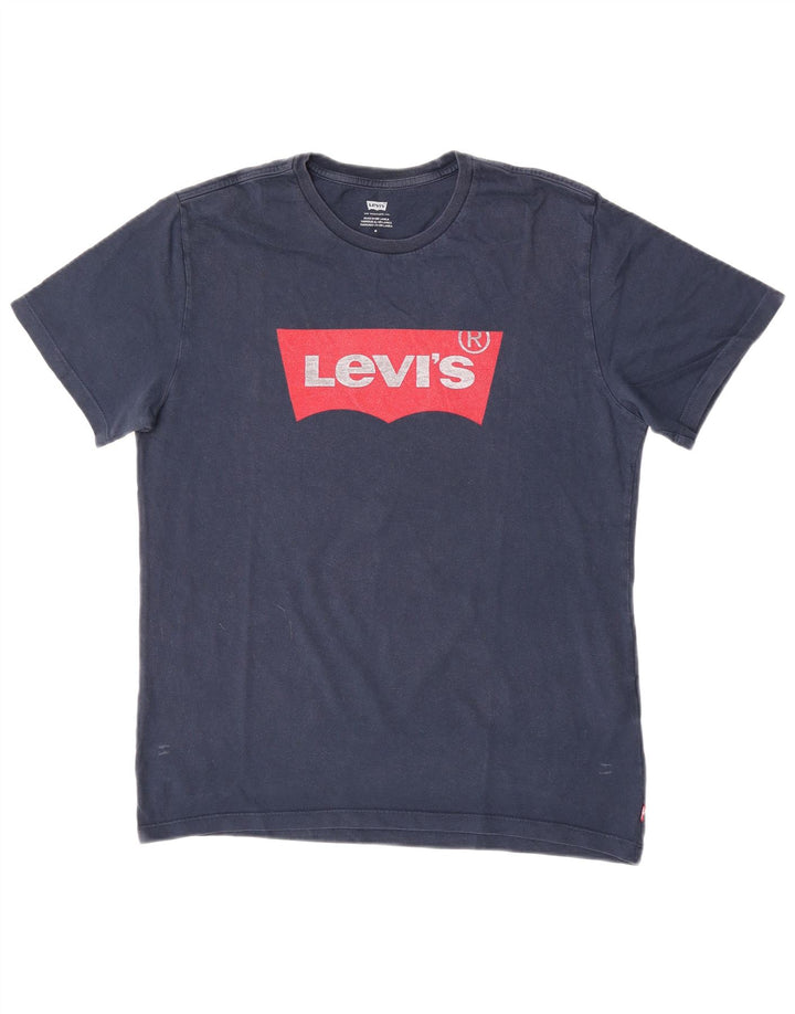 T-shirt grafica da uomo Levi's Top in cotone blu navy medio