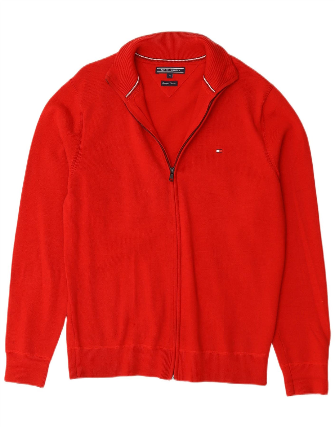 Maglione cardigan da uomo Tommy Hilfiger in cotone rosso medio