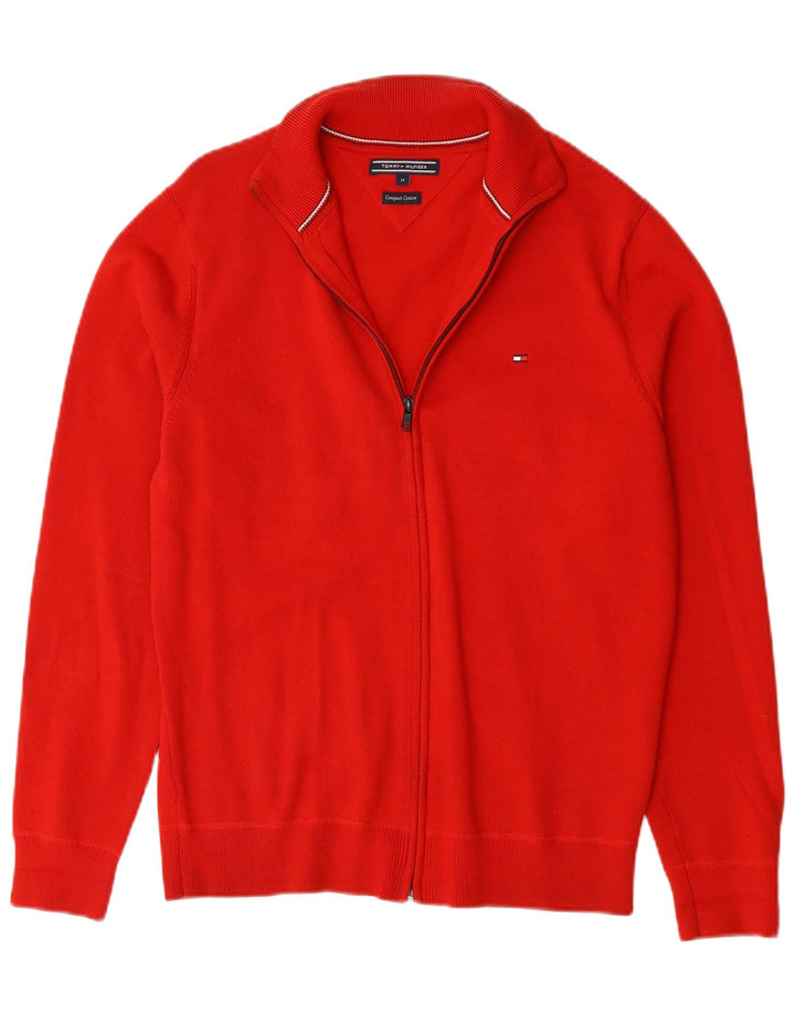 Maglione cardigan da uomo Tommy Hilfiger in cotone rosso medio