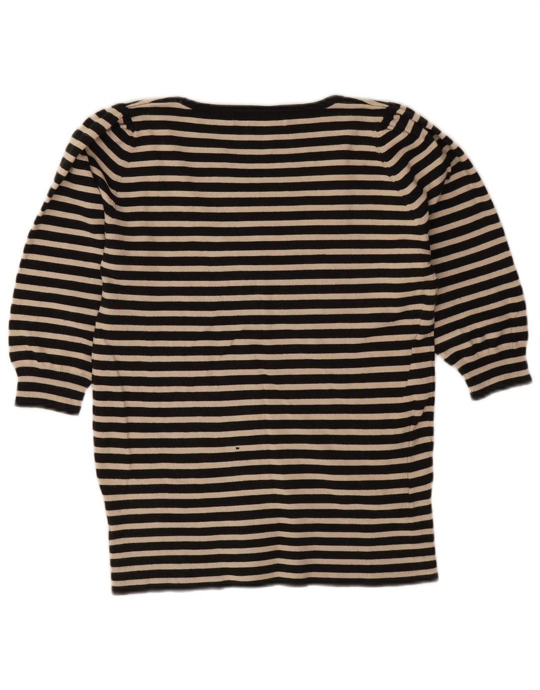 Top Zara da donna manica 3/4 UK 12 cotone a righe nere medie