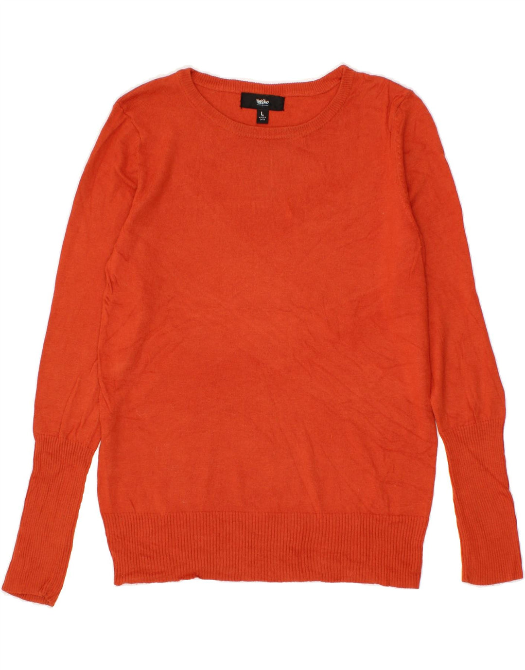 MOSSIMO Womens Boat Neck Jumper Sweater UK 14 Large Orange Nylon Vintage Mossimo and Second-Hand Mossimo from Messina Hembry 