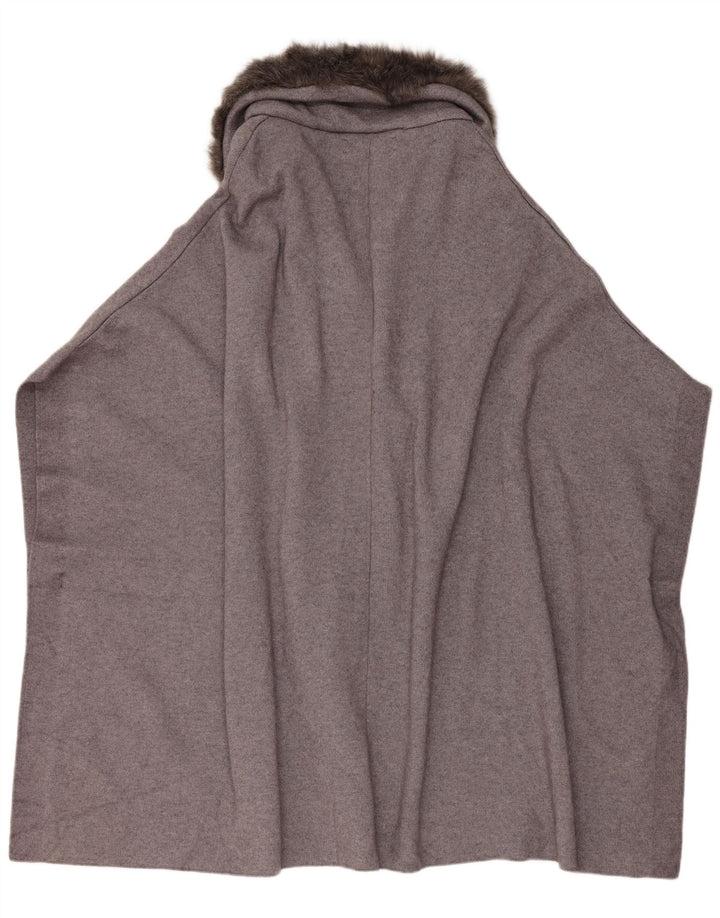 ZARA Womens Double Breasted Poncho Coat UK 10 Small Grey