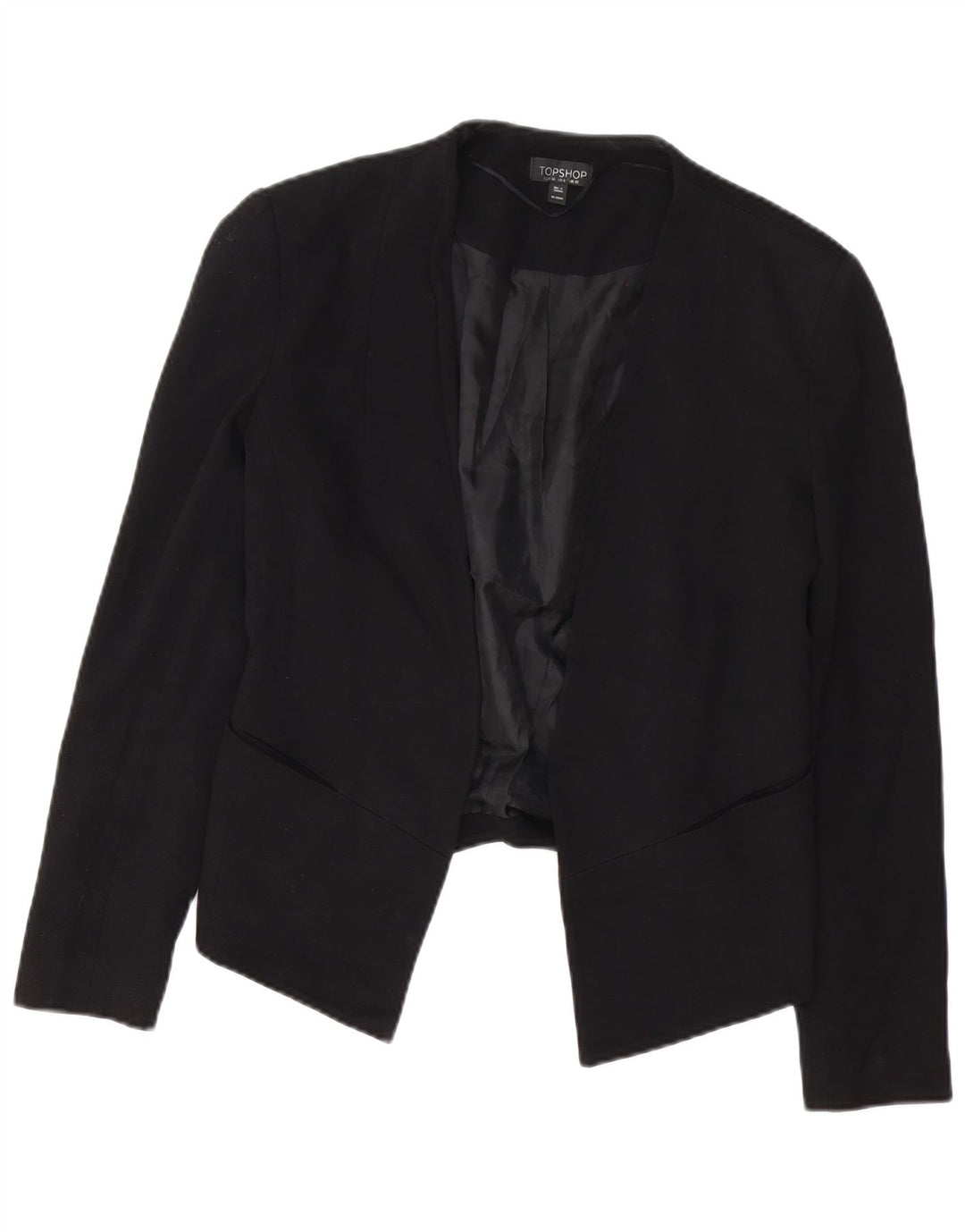 Giacca blazer oversize aperta da donna Topshop UK 10 piccola viscosa nera