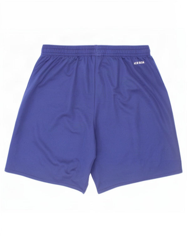 Pantaloncini sportivi Adidas Aeroready da ragazzo 11-12 anni in poliestere blu