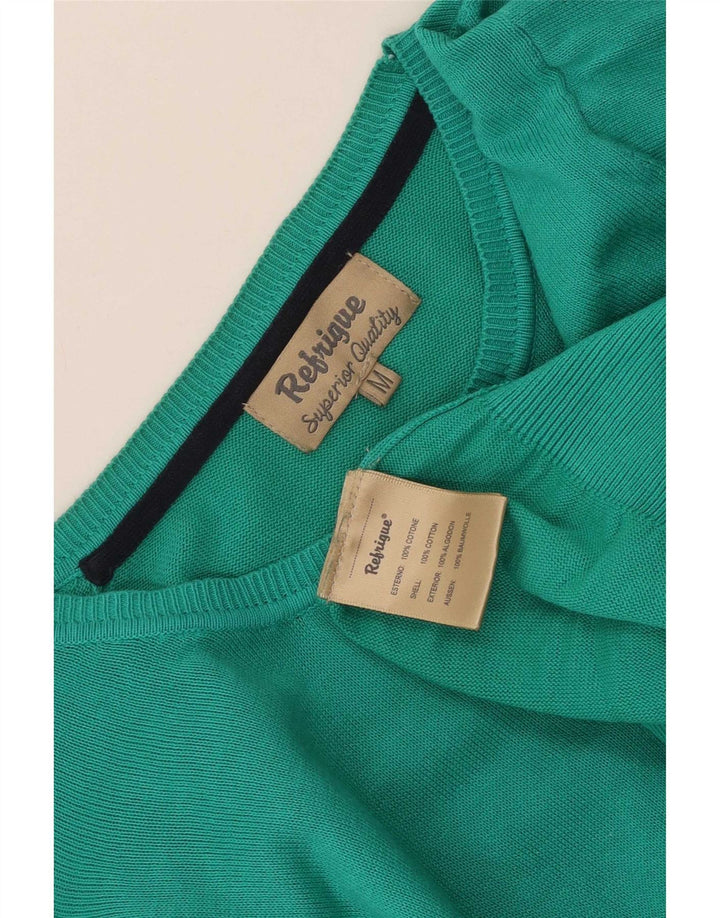 Maglione da uomo con scollo a barca Refrigue in cotone verde medio