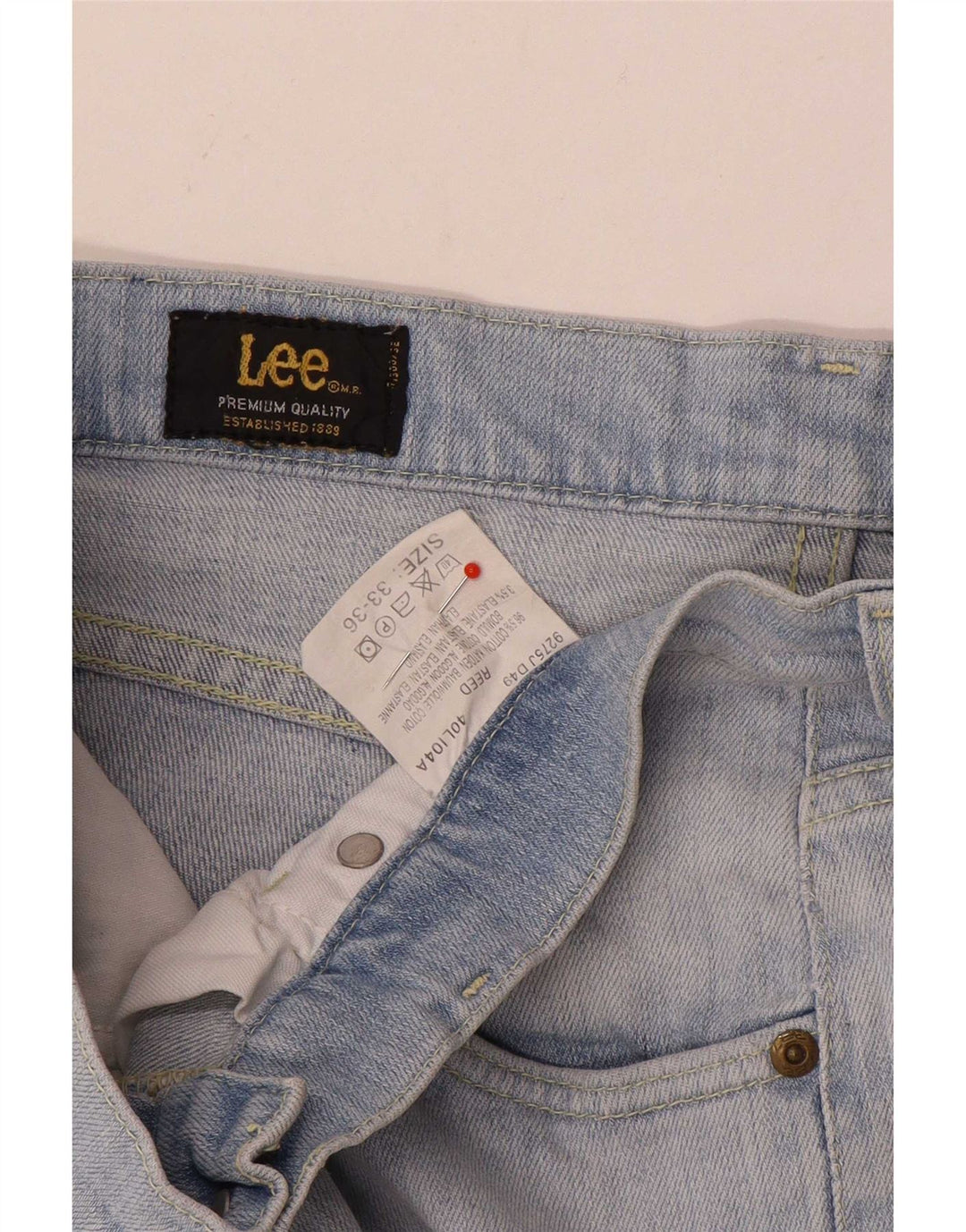 Pantaloncini di jeans da uomo Lee W33 grandi in cotone blu
