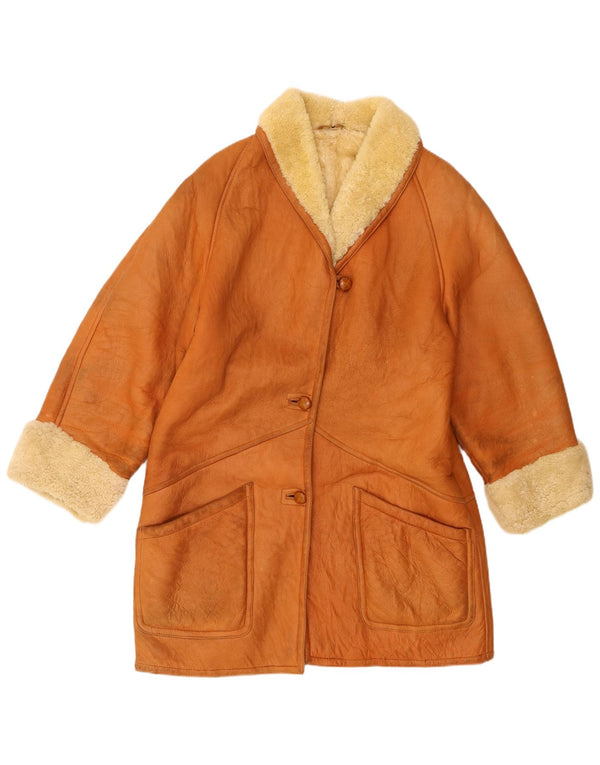 Cappotto Trussardi Donna Shearling UK 18 XL Pelle Beige