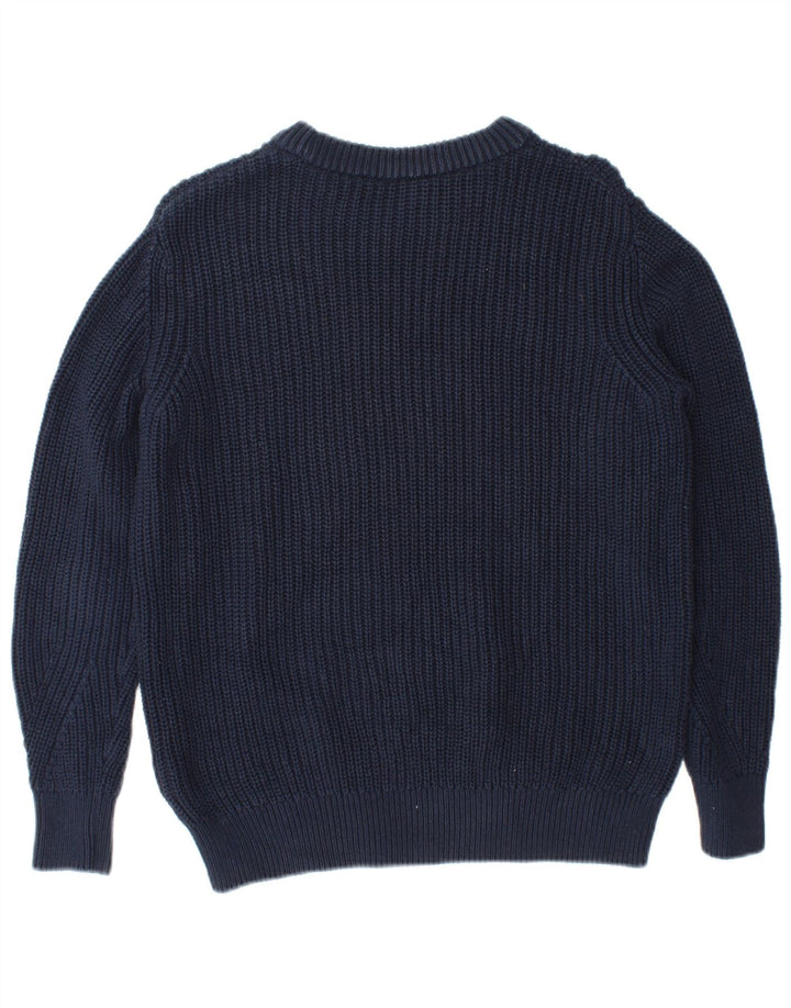Maglione da uomo con scollo a barca Marks & Spencer piccolo in cotone blu navy