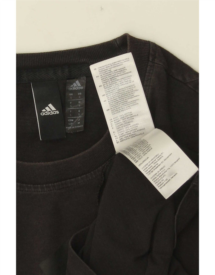 T-shirt grafica da uomo Adidas Top piccola in cotone nero