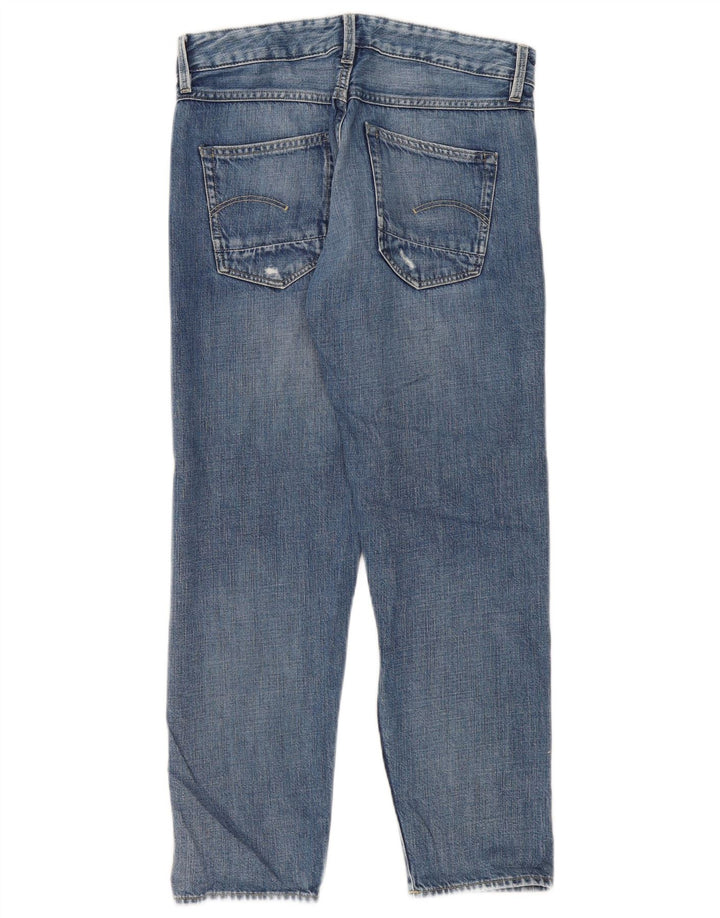Jeans dritti invecchiati da donna G-Star W24 L30 cotone blu