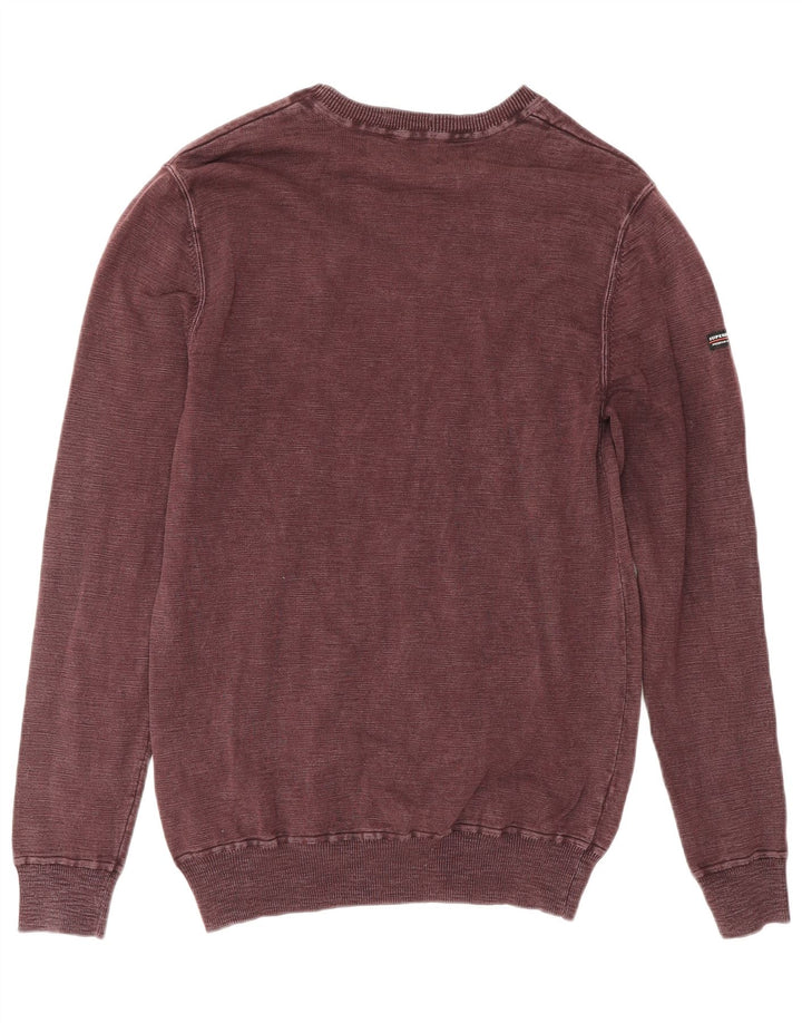 Felpa da uomo Superdry Maglione in cotone bordeaux medio