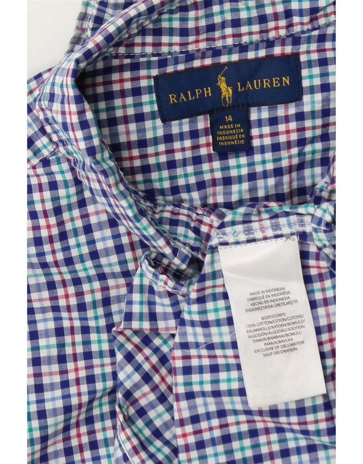 Camicia Ralph Lauren da ragazzo 13-14 anni in cotone a quadretti blu