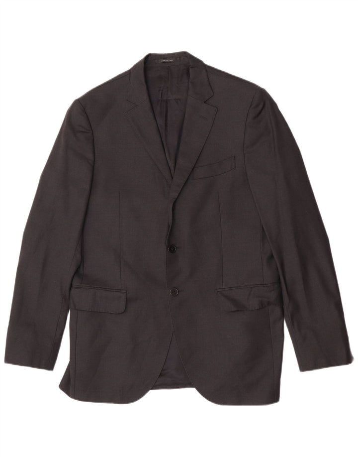Giacca blazer da uomo a 2 bottoni Boggi Milano IT 50 grande in lana vergine nera