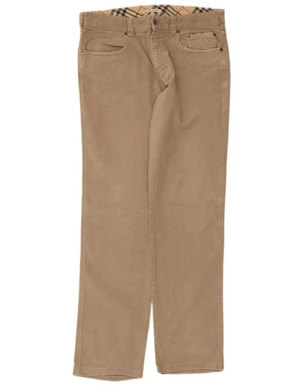 Pantaloni casual dritti da uomo Burberry IT 50 medio W34 L33 cotone beige
