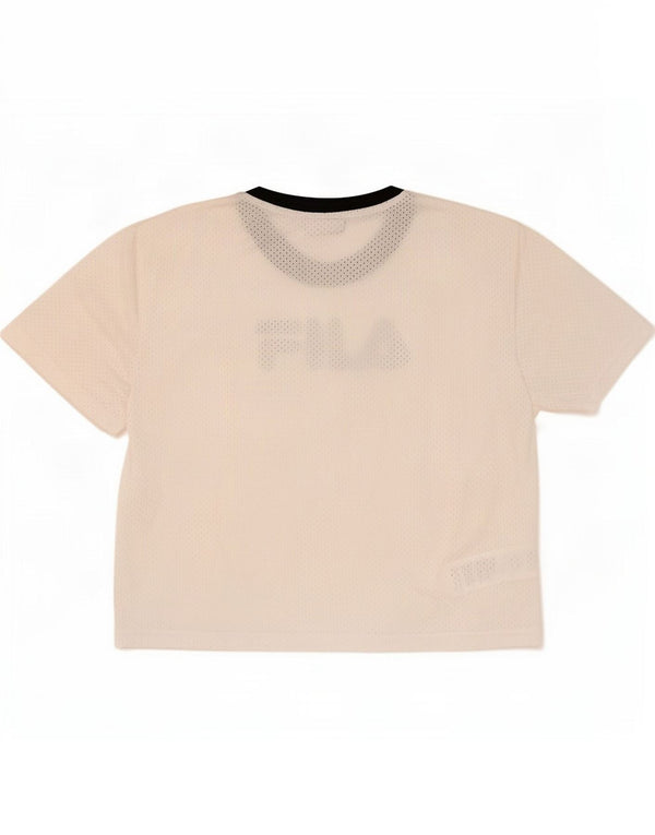 Maglietta grafica da donna Fila Top UK 16 grande poliestere bianco