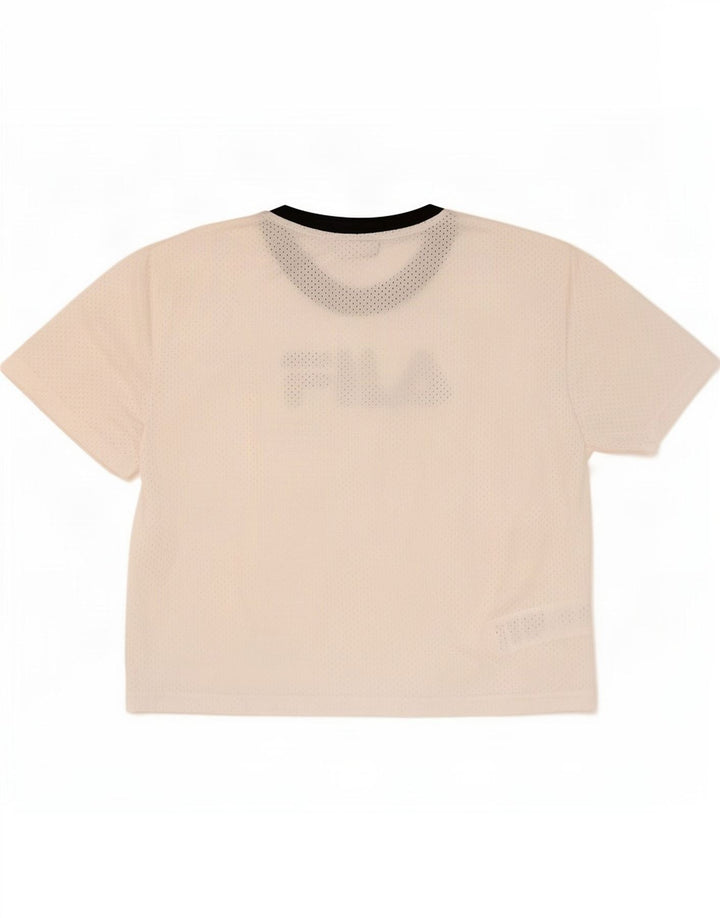 Maglietta grafica da donna Fila Top UK 16 grande poliestere bianco