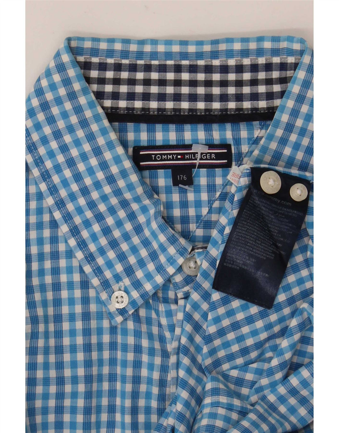 Camicia Tommy Hilfiger bambino 15-16 anni in cotone a quadretti blu