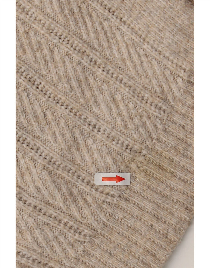 Maglione cardigan corto da donna Marks & Spencer UK 14 Poliestere beige medio