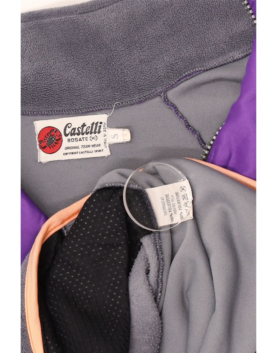 Giacca da ginnastica da uomo Castelli piccola in poliestere color block viola