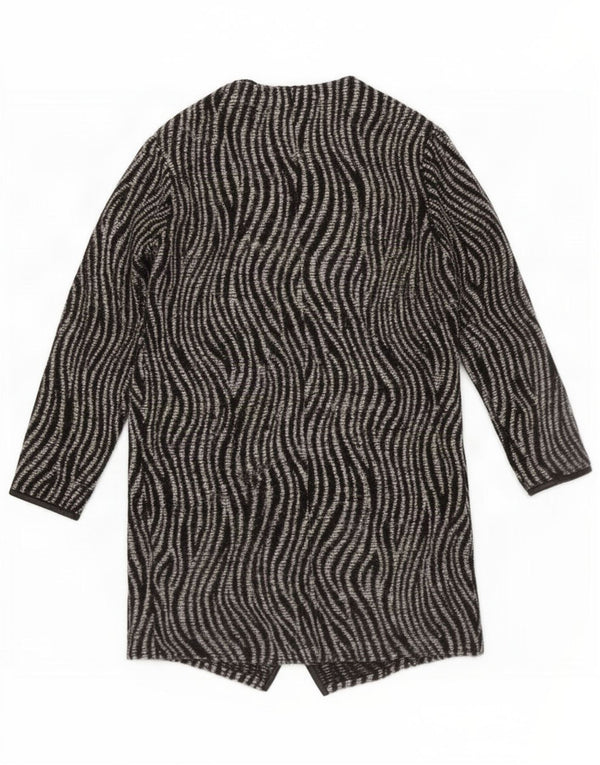 Cappotto Donna Trussardi Jeans in Maglia IT 40 Small Nero Stampa Animalier