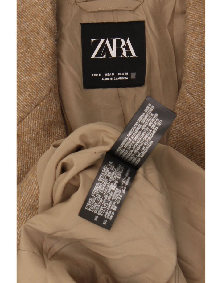 Cappotto da donna Zara UK 14 Poliestere beige medio