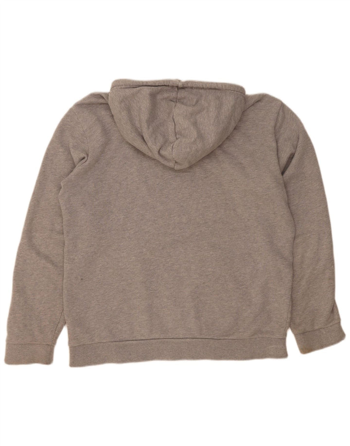 Felpa con cappuccio da uomo Adidas in cotone chiazzato grigio medio