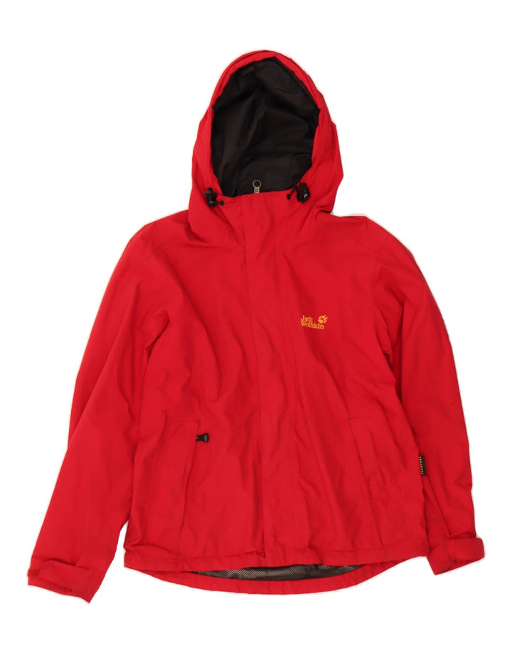 JACK WOLFSKIN Mens Hooded Windbreaker Jacket UK 34 Small Red Polyamide Vintage Jack Wolfskin and Second-Hand Jack Wolfskin from Messina Hembry 