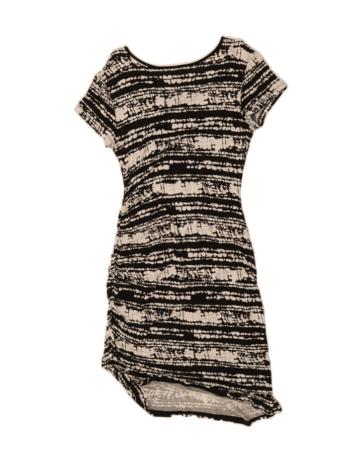 MOSSIMO Womens Bodycon Dress UK 12 Medium Black Spotted Rayon Vintage Mossimo and Second-Hand Mossimo from Messina Hembry 