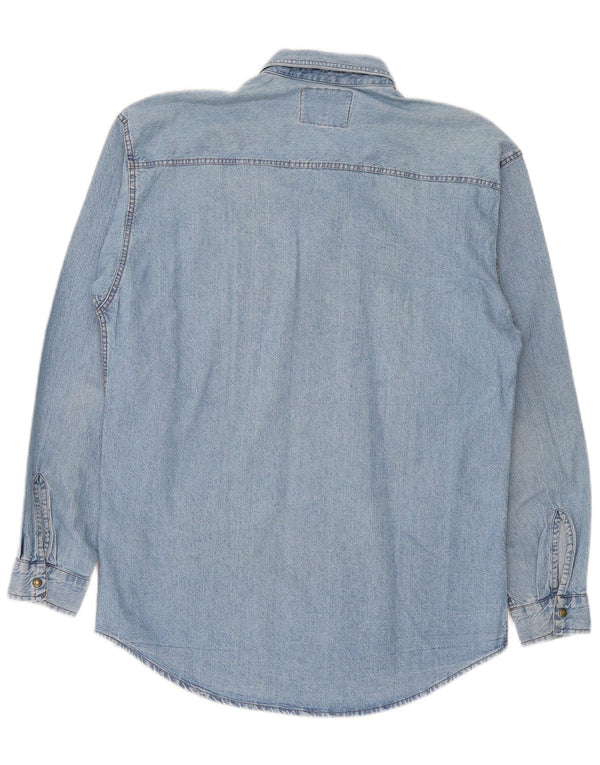 Camicia di jeans da uomo Carrera in cotone blu medio