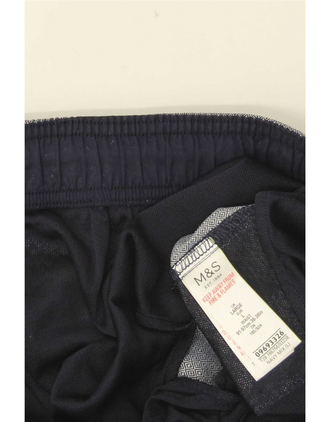 Pantaloncini sportivi da uomo Marks & Spencer grandi in cotone geometrico blu navy