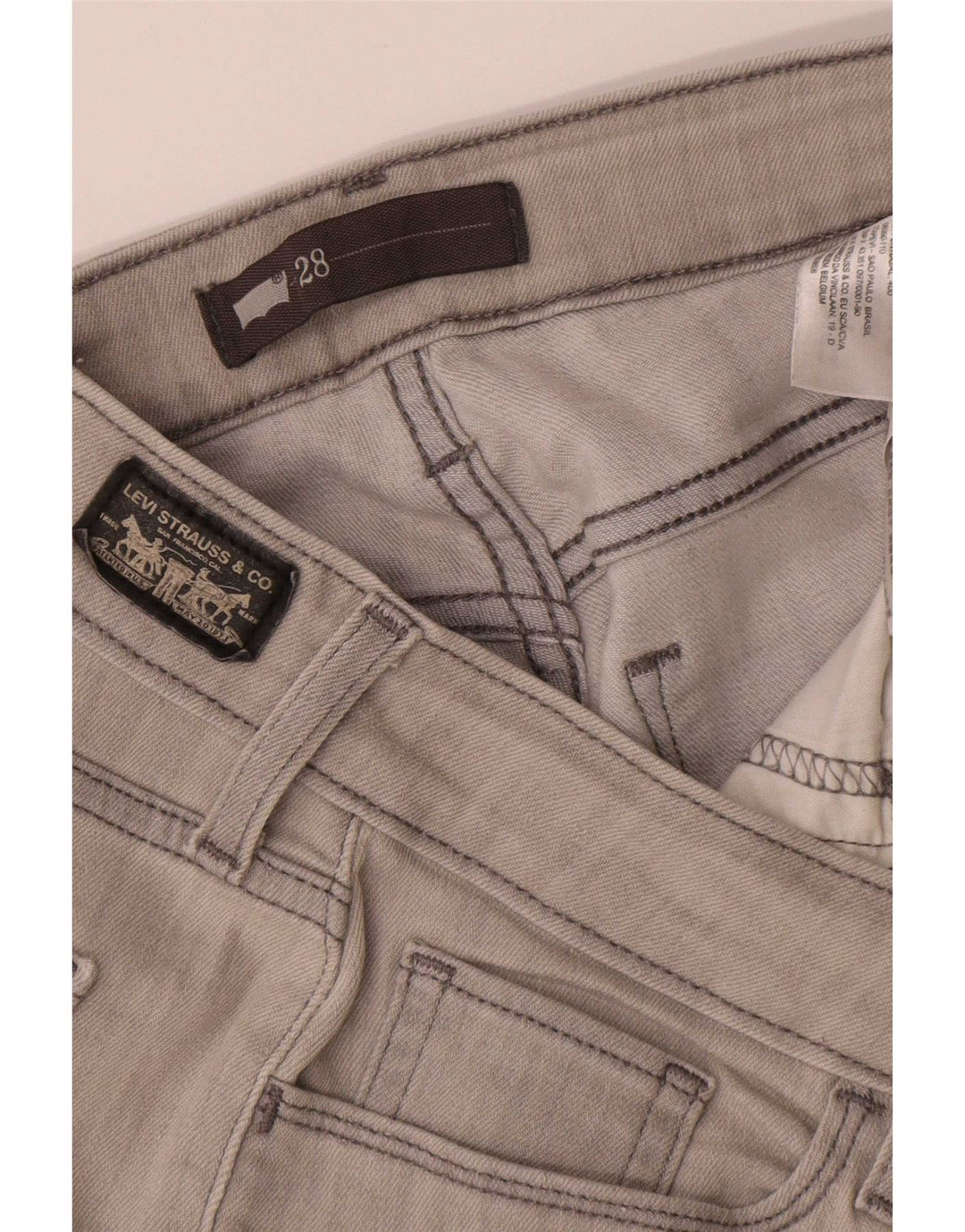 Jeans cropped da donna Levi's W28 L25 cotone grigio