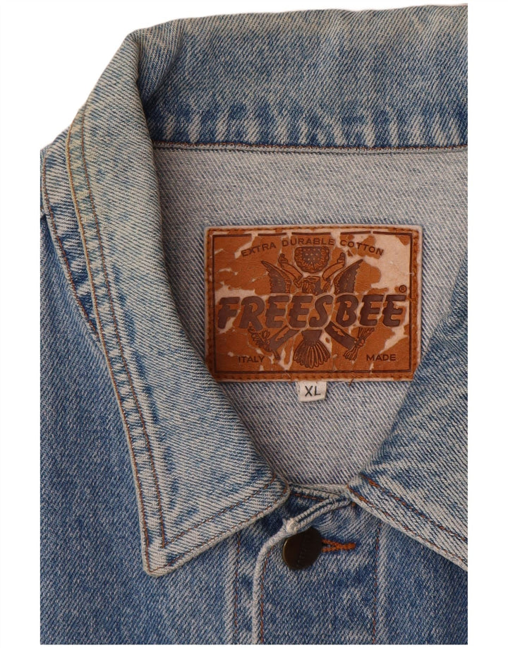 Giacca di jeans vintage da uomo UK 42 XL in cotone blu