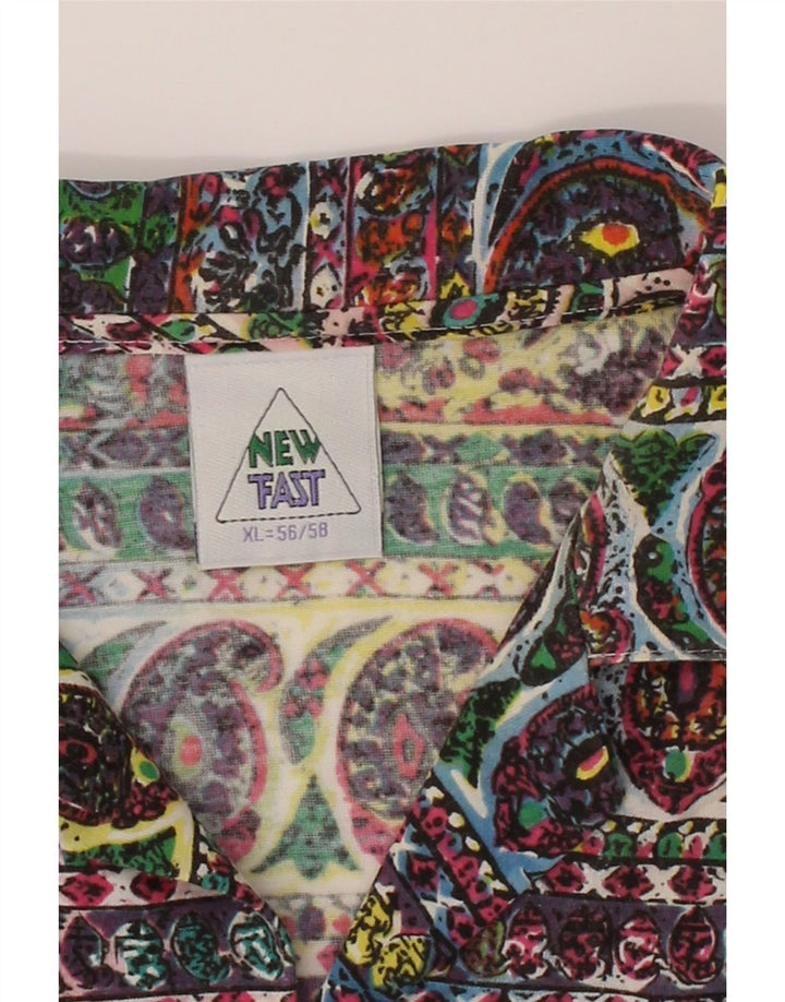 NEW FAST Mens Short Sleeve Shirt XL Multicoloured Paisley Polyester Vintage New Fast and Second-Hand New Fast from Messina Hembry 