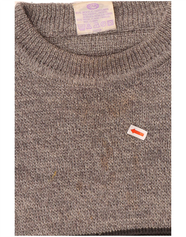 Maglione girocollo da uomo nuovo Fast EU 48/50 Acrilico a righe grigio medio