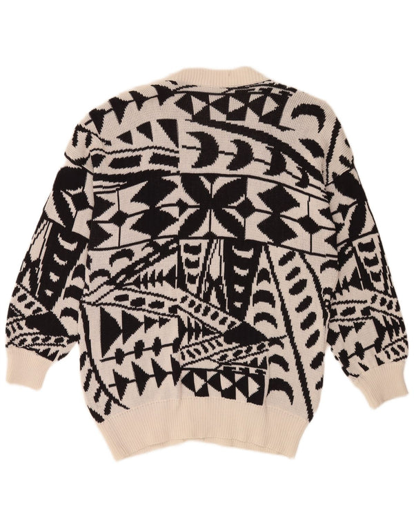 Maglione cardigan lungo da donna Laurel IT 42 Retro geometrico nero medio