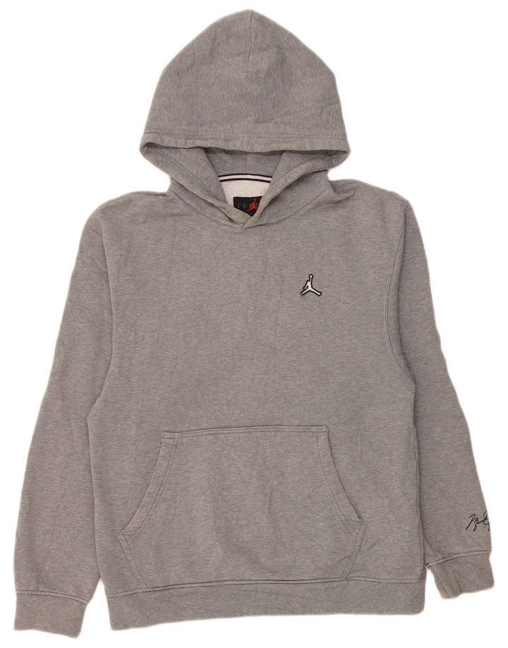 Felpa con cappuccio Jordan Air da uomo piccola in cotone grigio