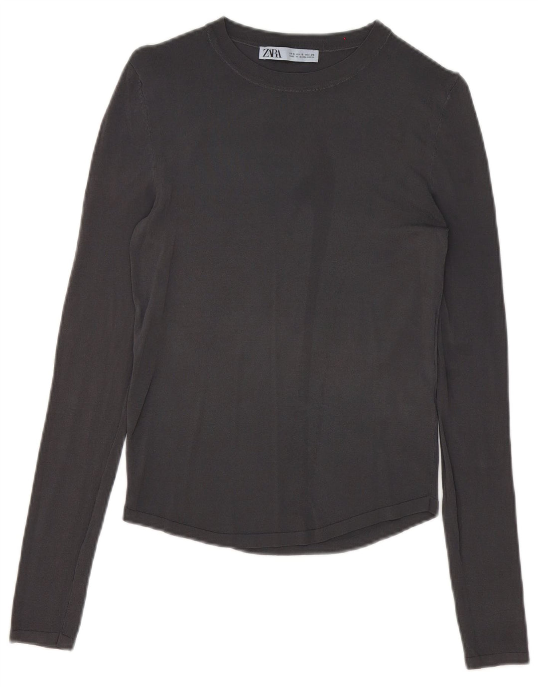 Top Zara da donna a maniche lunghe UK 10 Small in viscosa grigia