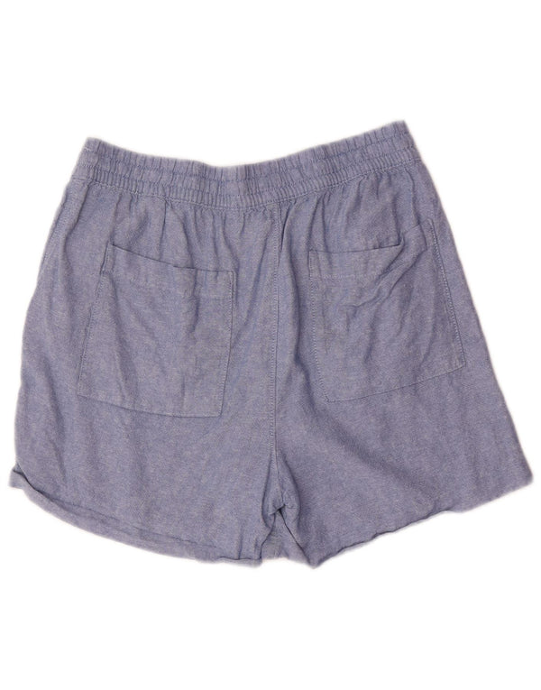 Pantaloncini casual da donna Marks & Spencer UK 12 medi W30 lino blu