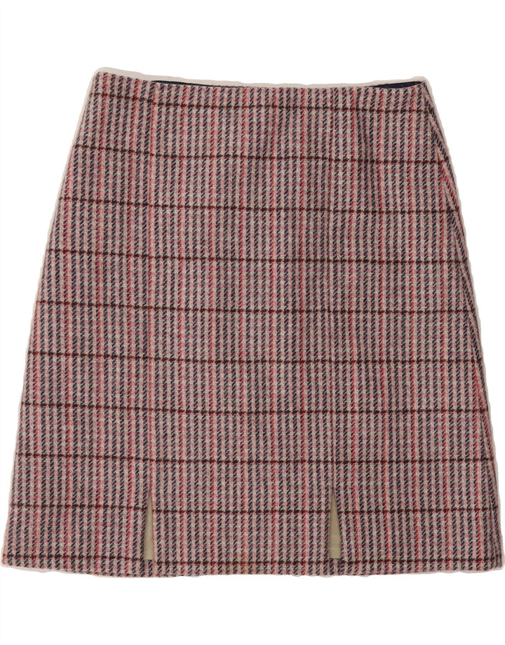 BODEN Gonna a trapezio da donna UK 10 piccola W30 lana a quadri rosa