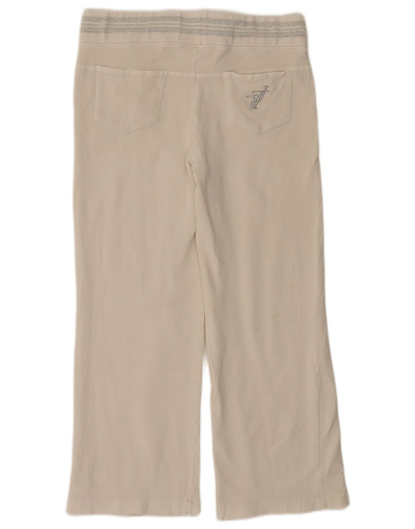 Pantaloni da tuta da donna TRUSSARDI UK 14 cotone bianco sporco medio