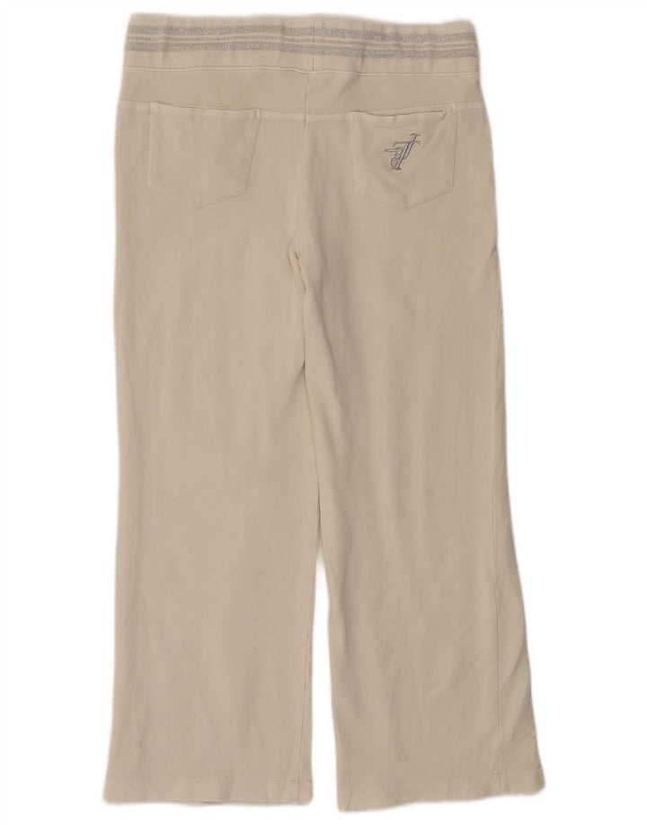 Pantaloni da tuta da donna TRUSSARDI UK 14 cotone bianco sporco medio