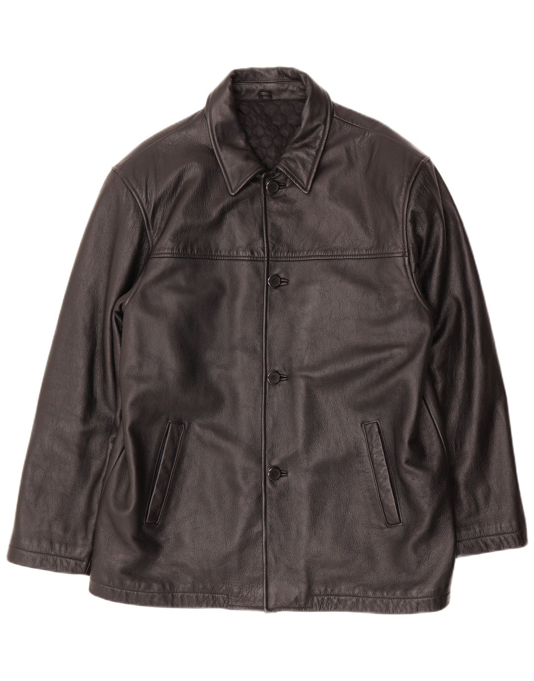 Giacca in pelle da uomo VINTAGE UK 40 grande in pelle nera