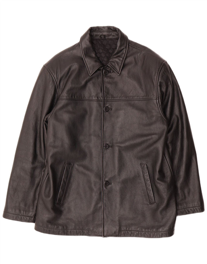 Giacca in pelle da uomo VINTAGE UK 40 grande in pelle nera