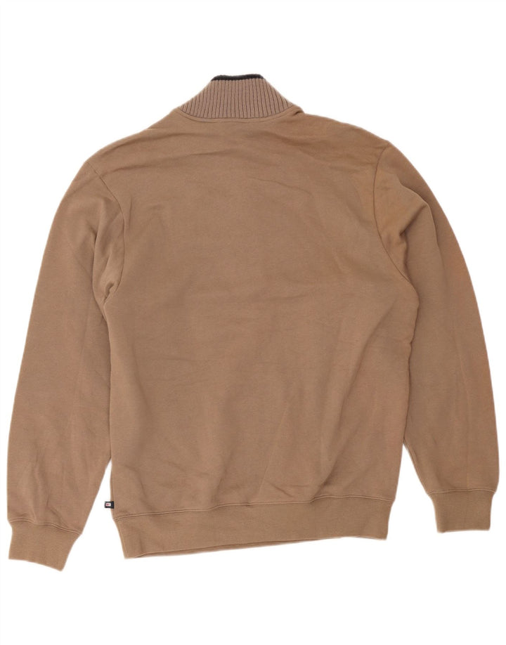 Felpa da uomo Marks & Spencer Blue Harbour, maglione piccolo marrone a blocchi di colore