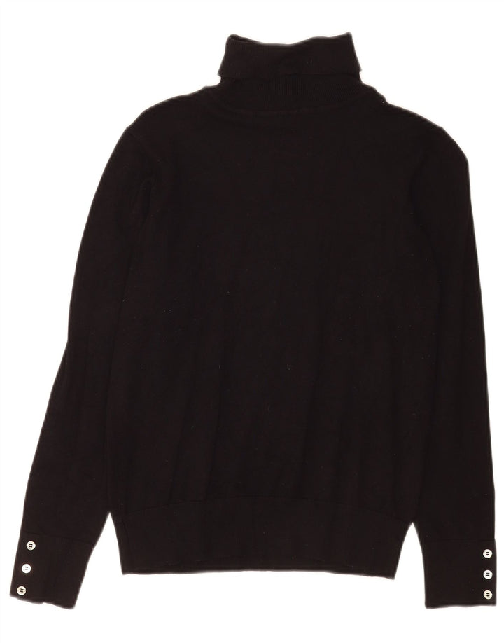 Maglione maglione a collo alto da donna Oasis UK 10 piccolo in viscosa nera