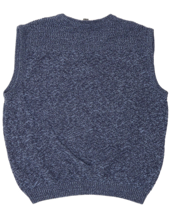 Canottiera vintage da uomo UK 44 XL in cotone chiazzato blu