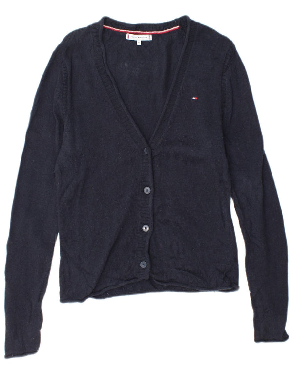 Maglione cardigan da donna Tommy Hilfiger UK 6 XS lana blu navy
