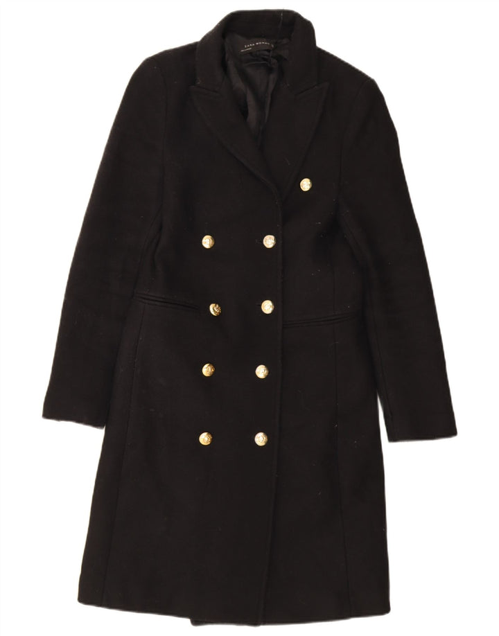 Cappotto doppiopetto da donna Zara UK 6 XS poliestere nero